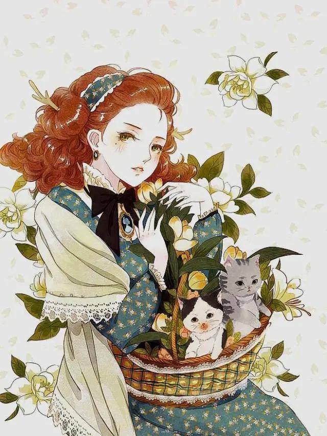 人物头像彩绘，二次元动漫女头插画图集，很甜美的画风