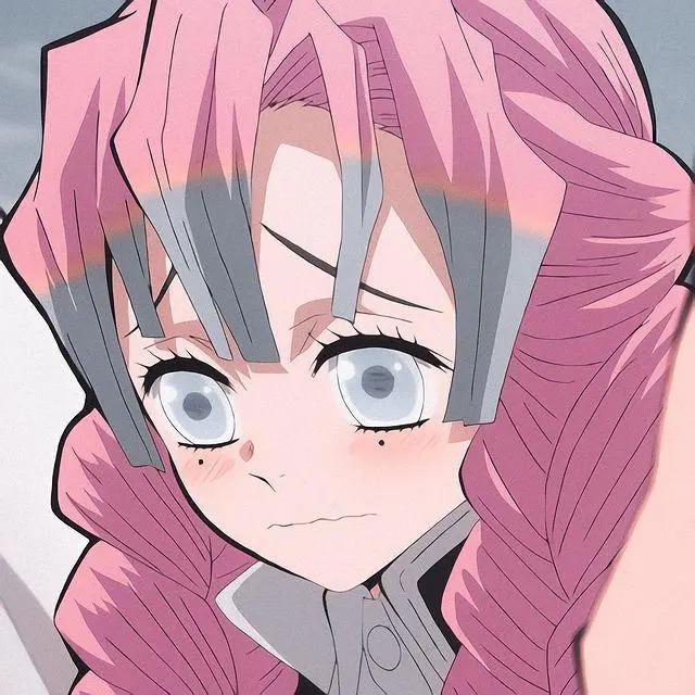 「第149期」动漫女头：鬼灭之刃甘露寺蜜璃无水印女生头像