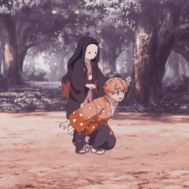 《鬼灭之刃》灶门祢豆子和我妻善逸，动漫头像，情头分享