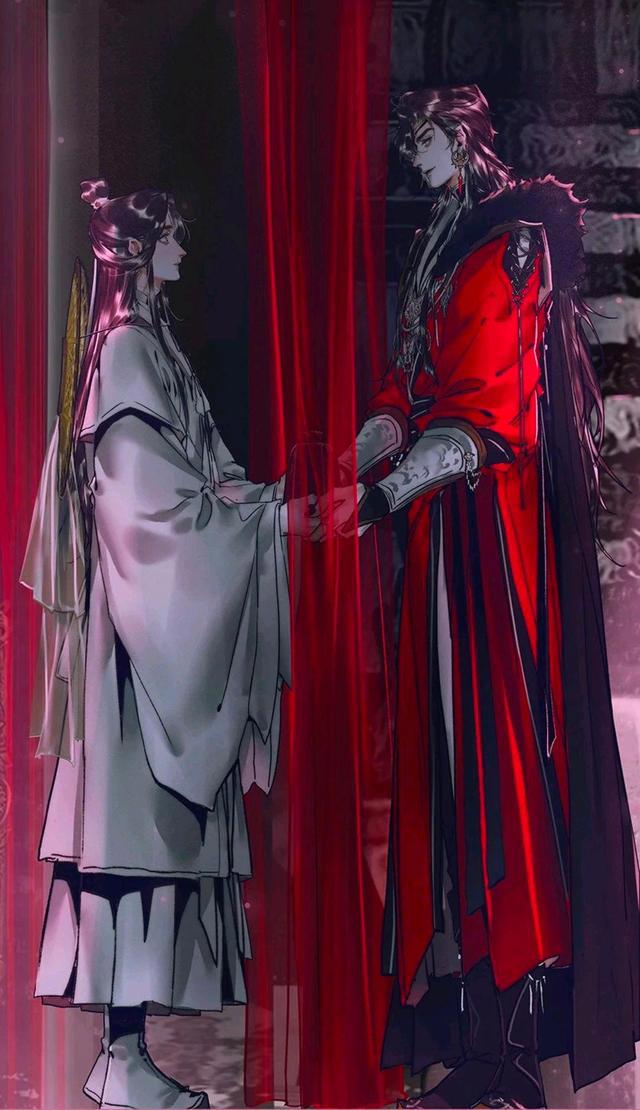 天画漫画,谢怜花城牵手成功,新情头得到,身高差好萌