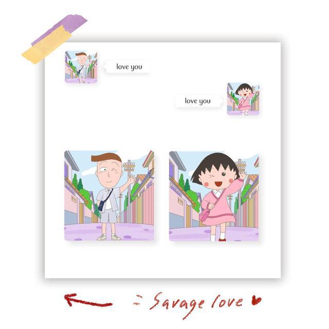 超好看的樱桃小丸子和花轮同学卡通情侣头像