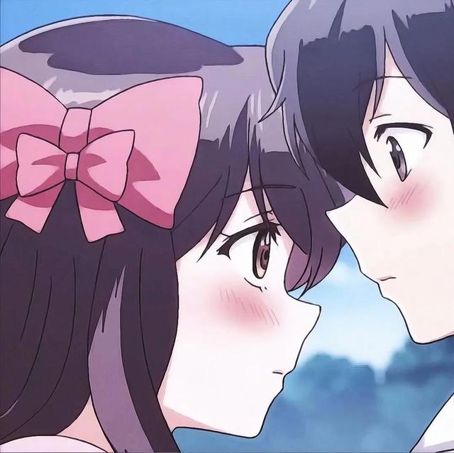 动漫情头今天的晚霞和你一样甜