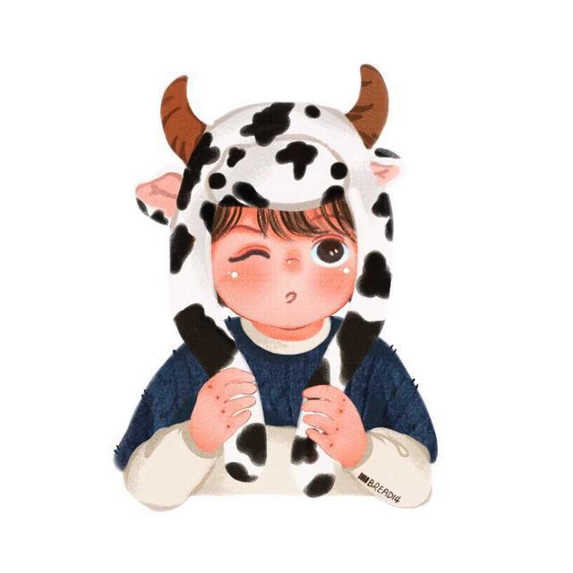 牛年牛头像,万千人海遇到你,治愈呆萌版二次元情头