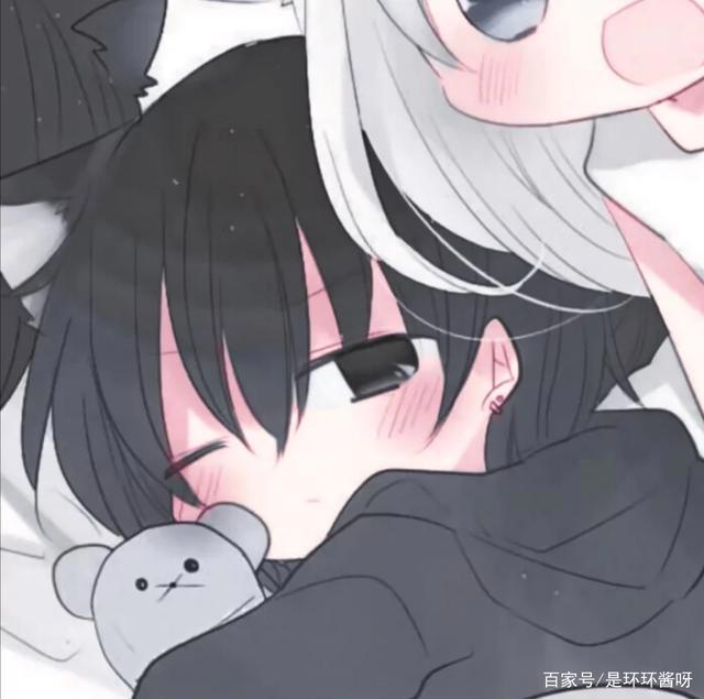 情侣头像：黑白色系动漫情头cpdd