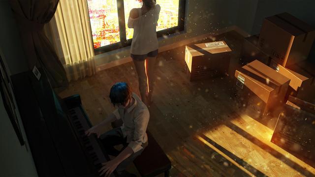 动漫壁纸、头像｜P站精选｜万家灯火，从眼中闪过