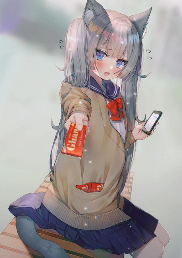 学长，请收下我的巧克力！分享一组P站动漫女生头像