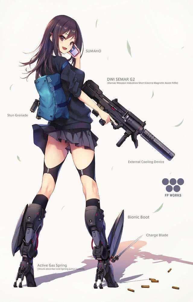二次元女生头像拿枪