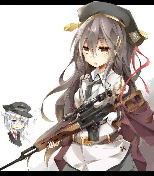 二次元女生头像拿枪