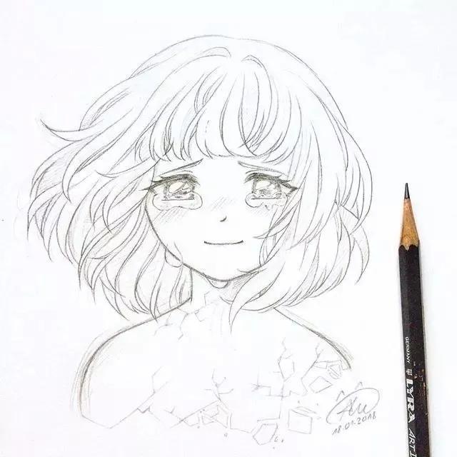 「CG原画插画教程」可爱动漫女生头像手绘线稿素材
