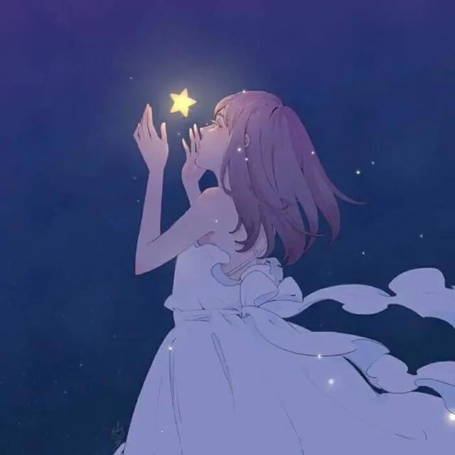 蓝色系手绘女生头像：被人理解是一件很奇妙的事