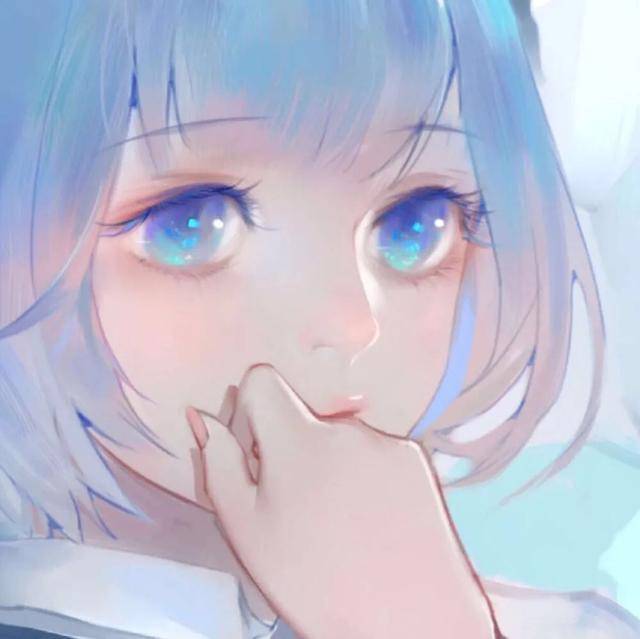 蓝色系手绘女生头像：被人理解是一件很奇妙的事