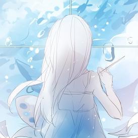 蓝色系手绘女生头像：被人理解是一件很奇妙的事