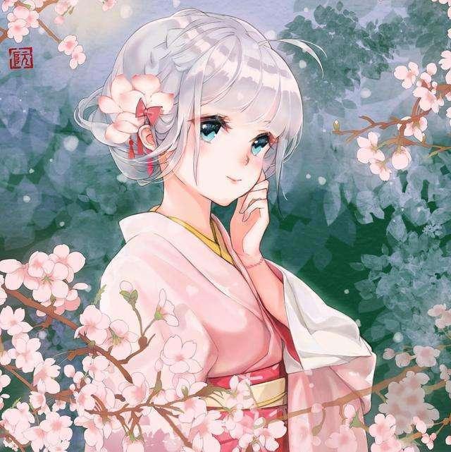 动漫女生头像：最是那一低头的温柔，像一朵水莲花不胜凉风的娇羞