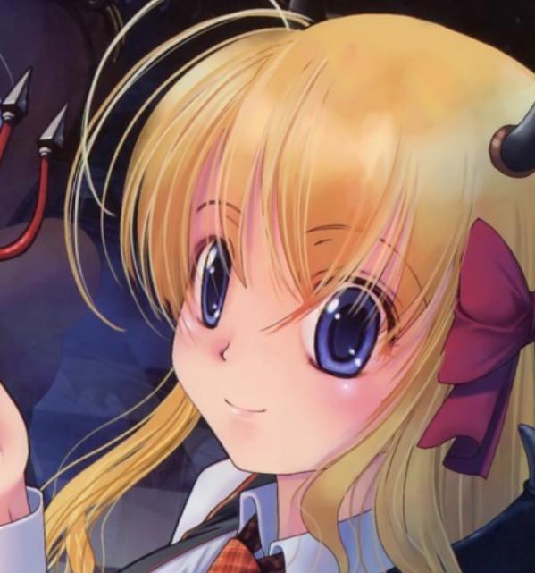 二次元动漫头像，金色头发的女孩，希望每一天都能开开心心