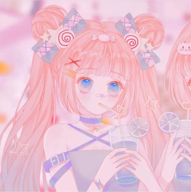 二次元可爱闺蜜头像｜擦肩而过