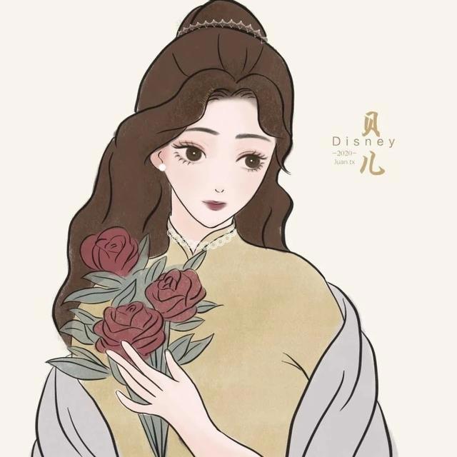 复古风动漫女生闺蜜头像