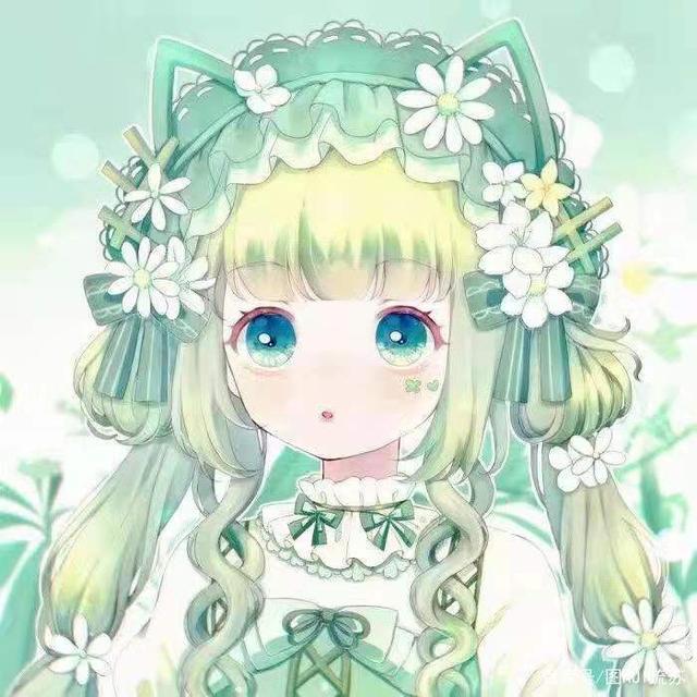 绿色系小清新可爱女生头像