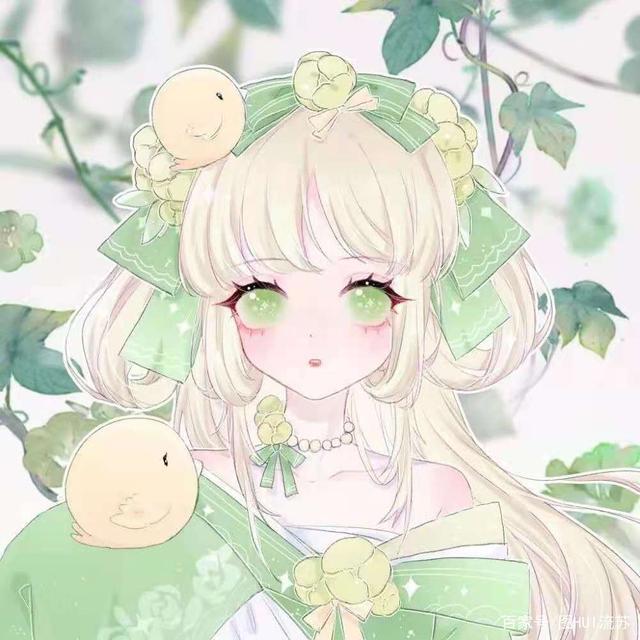 绿色系小清新可爱女生头像