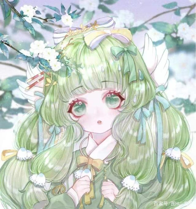 绿色系小清新可爱女生头像