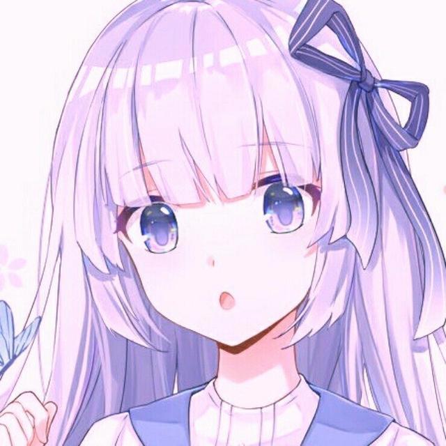 紫色系的二次元少女头像，分享给大家