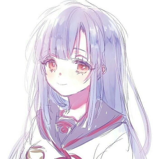紫色系的二次元少女头像，分享给大家