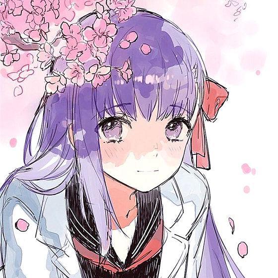 紫色系的二次元少女头像，分享给大家