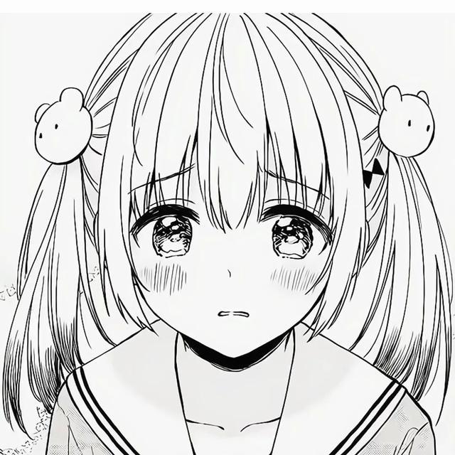 超级奈斯的黑白漫画风女生头像