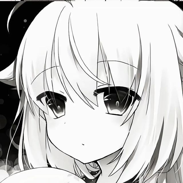 超级奈斯的黑白漫画风女生头像