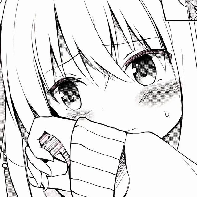 超级奈斯的黑白漫画风女生头像