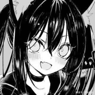 动漫女生头像：黑白系，酷丧