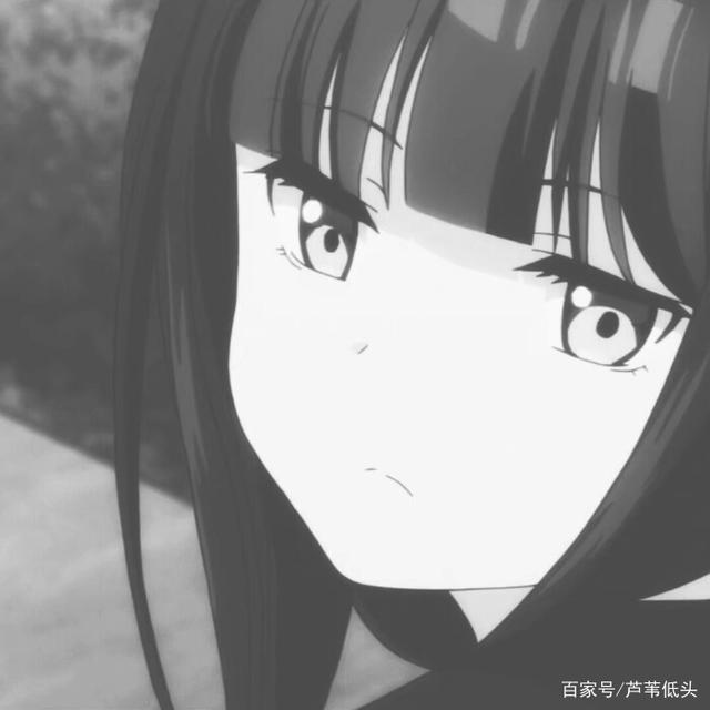 动漫女生头像：黑白系，酷丧
