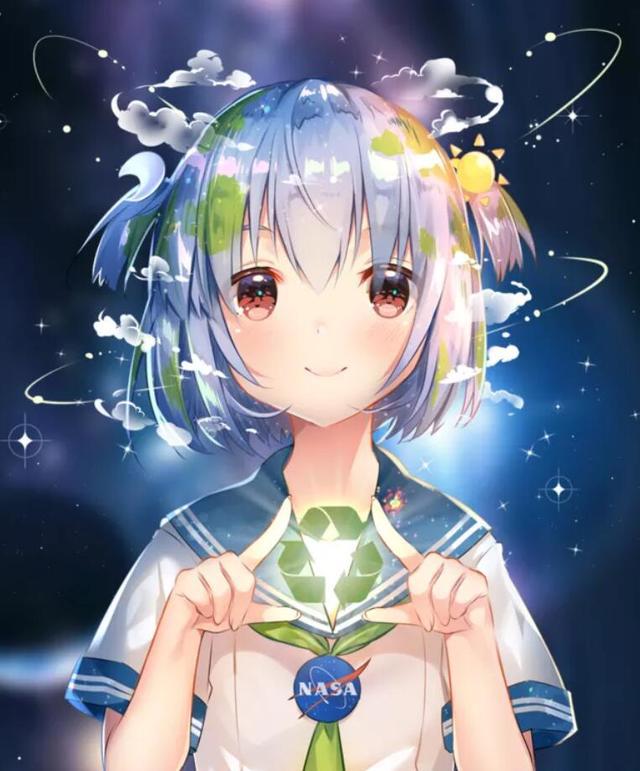 动漫二次元可爱女生头像壁纸：你喜欢大海，我爱过你！