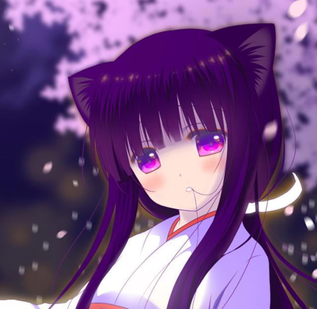 动漫美图欣赏：紫色系列女生头像，呆萌可爱的二次元美少女！