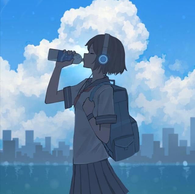 动漫女生头像丨热浪踩着节拍奏响夏日的歌