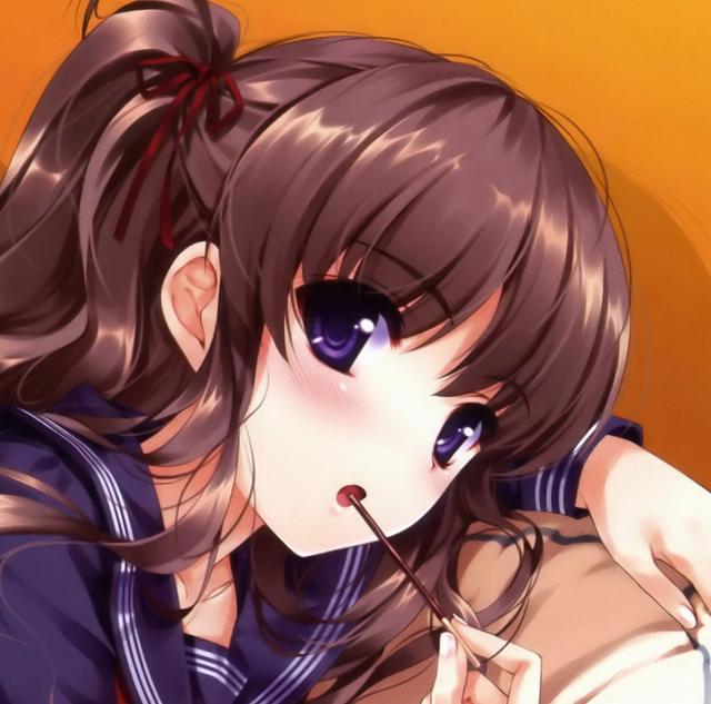 二次元动漫头像：褐色头发的可爱女生，总有一个你会喜欢的！