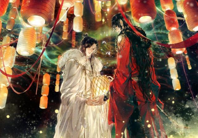 《天官赐福》动画花怜人设图，少年花城还不错，怜怜的发带是亮点