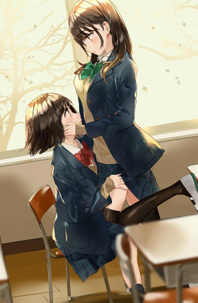 P站美图推荐——制服百合特辑