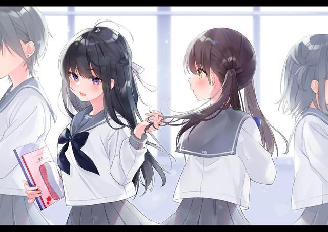 P站美图推荐——制服百合特辑