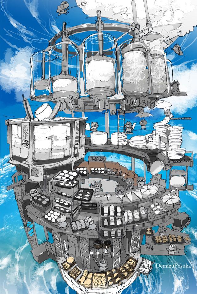 P站画师ポ～ン（出水ぽすか）这个画面内容丰富！