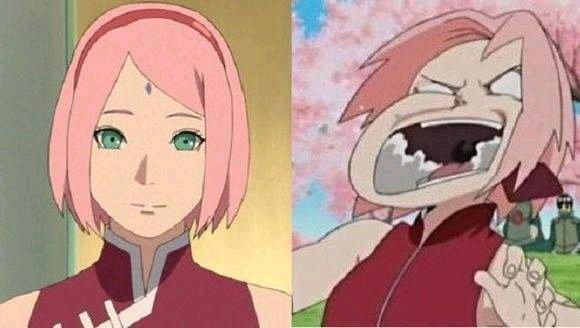 火影：当女神们遇上画风崩坏，雏田不忍直视，最后一个判若两人！