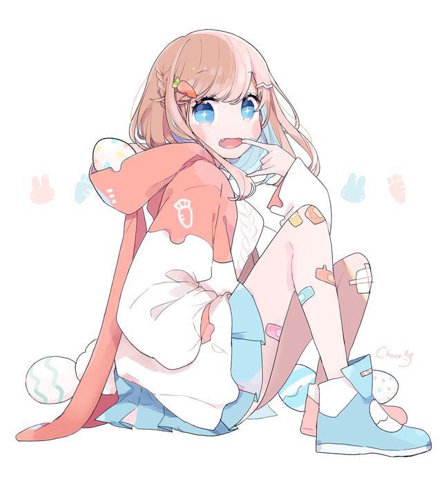 二次元美少女插画，这么可爱一定是宅男喜欢的类型