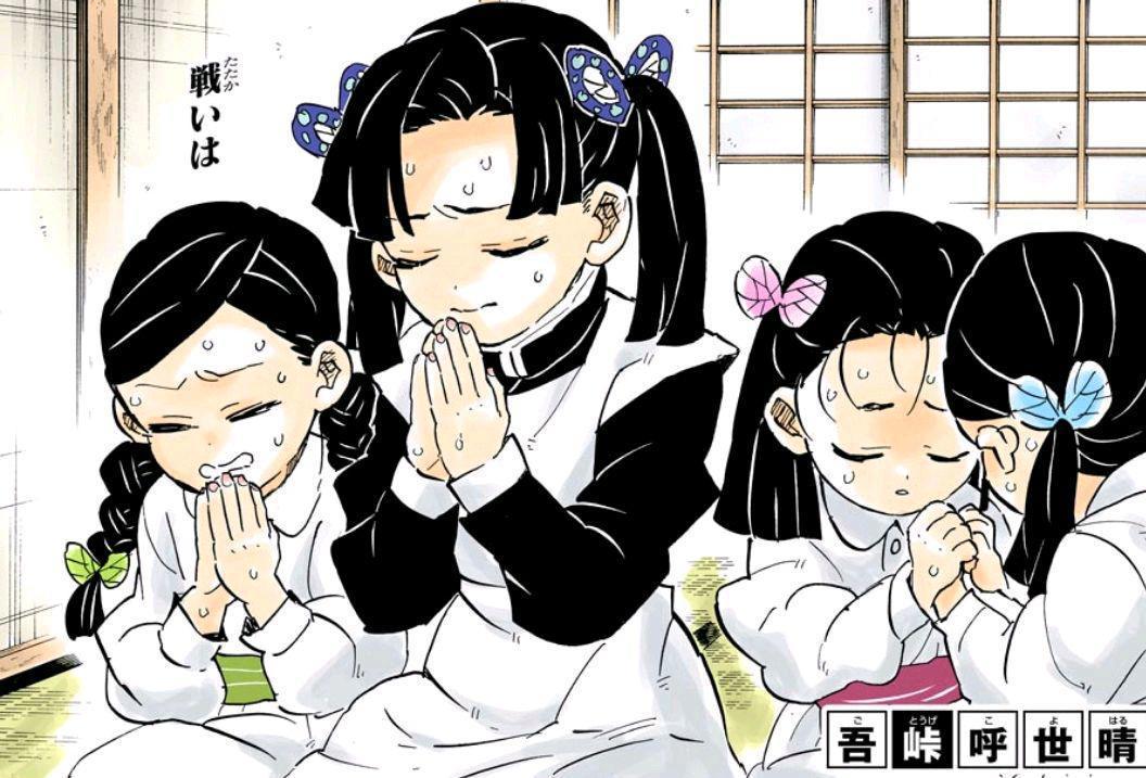 鬼灭之刃：蝶屋的七位姐妹你pick谁？蝴蝶发饰的颜色是标志性特征