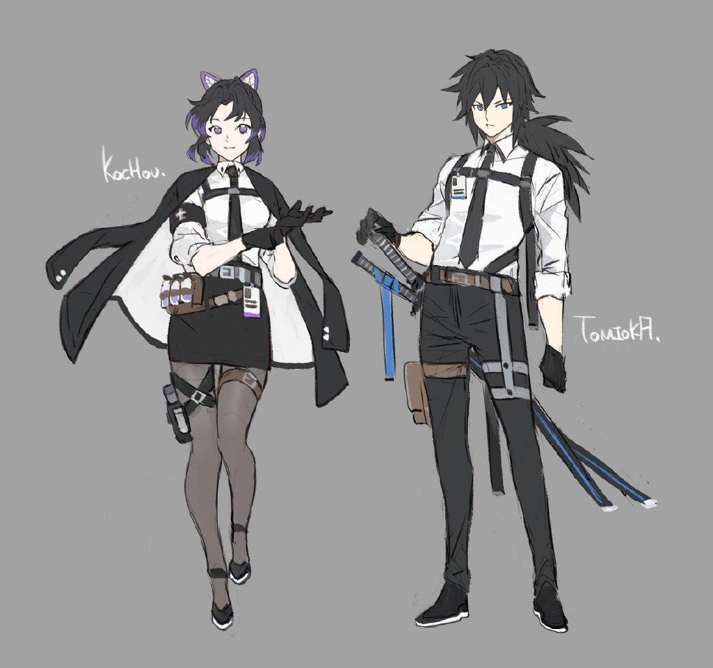 西装版《鬼灭之刃》同人，九柱帅气值飙升，蝴蝶忍又飒又美