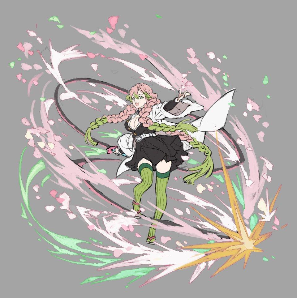 《鬼灭之刃》同人图，人物开启大招的瞬间，蝴蝶忍美到惊艳