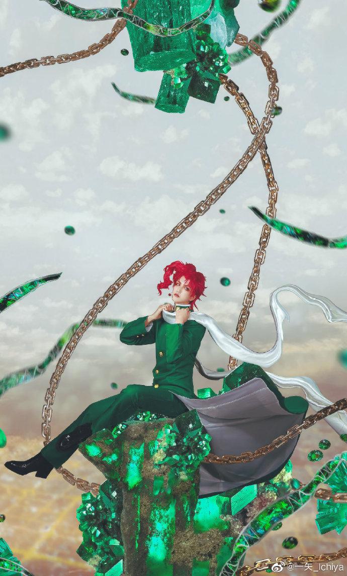 《JOJO的奇妙冒险》花京院典明cos，魅力吸睛，帅气太有范