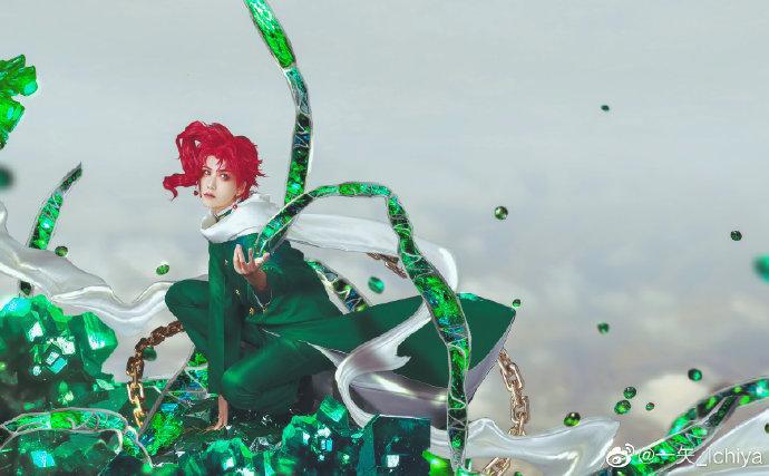 《JOJO的奇妙冒险》花京院典明cos，魅力吸睛，帅气太有范