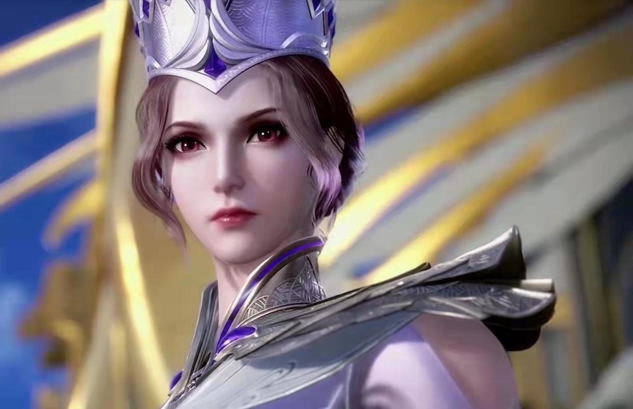 比比东素颜太美,紫色吊带加大长腿,配上粉红色口红,满满的羡慕