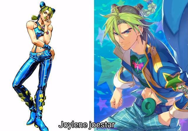 JOJO角色性别转换之后,乔鲁诺是美少女,空条承太郎变成酷姐