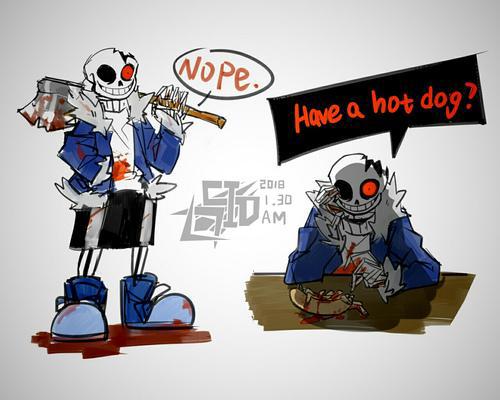 《传说之下》AU人物志HorrorSans:颅骨崩碎的刹那,祸乱秩序的疯狂