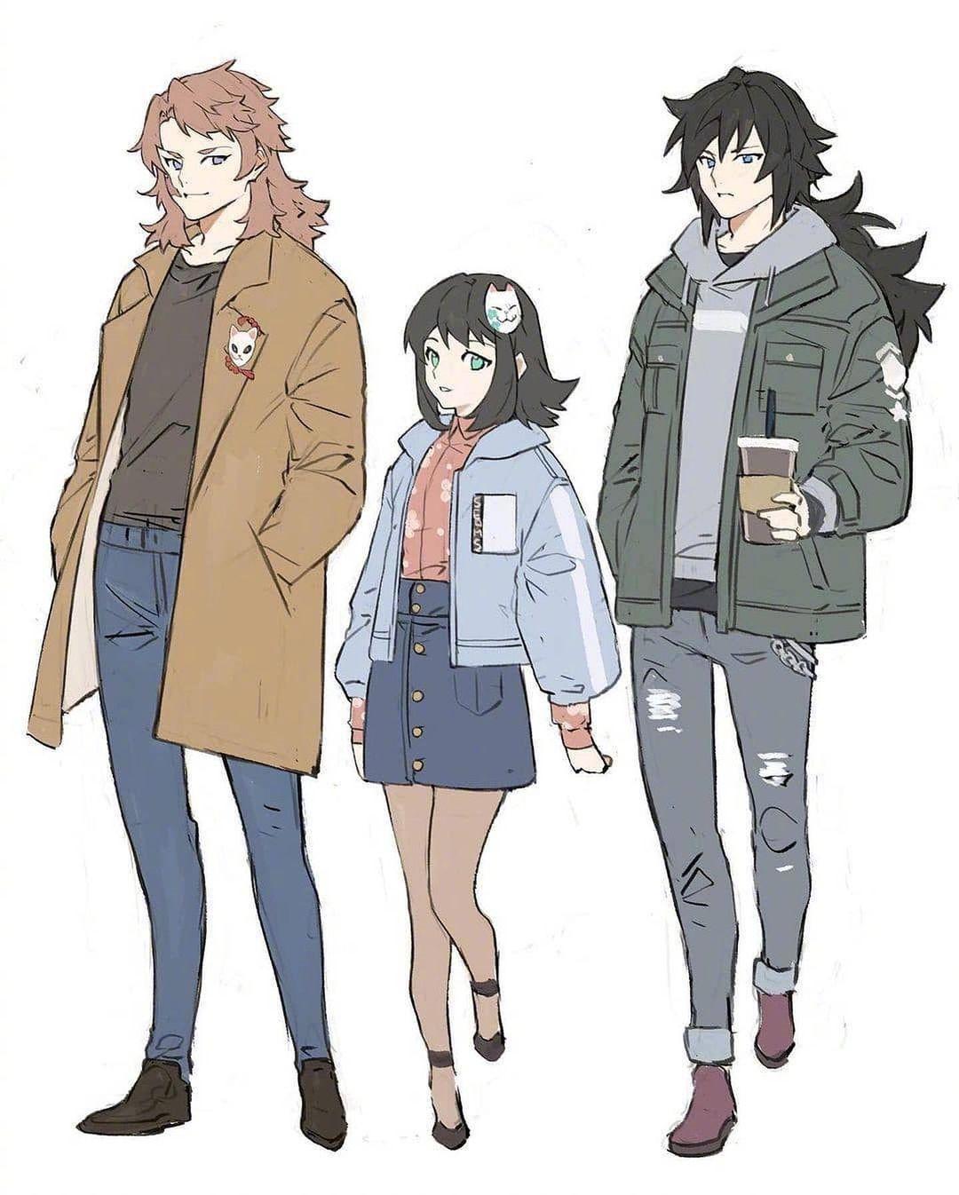 鬼灭之刃角色现代装，伊之助原来可以这么帅？炭治郎祢豆子CP稳了